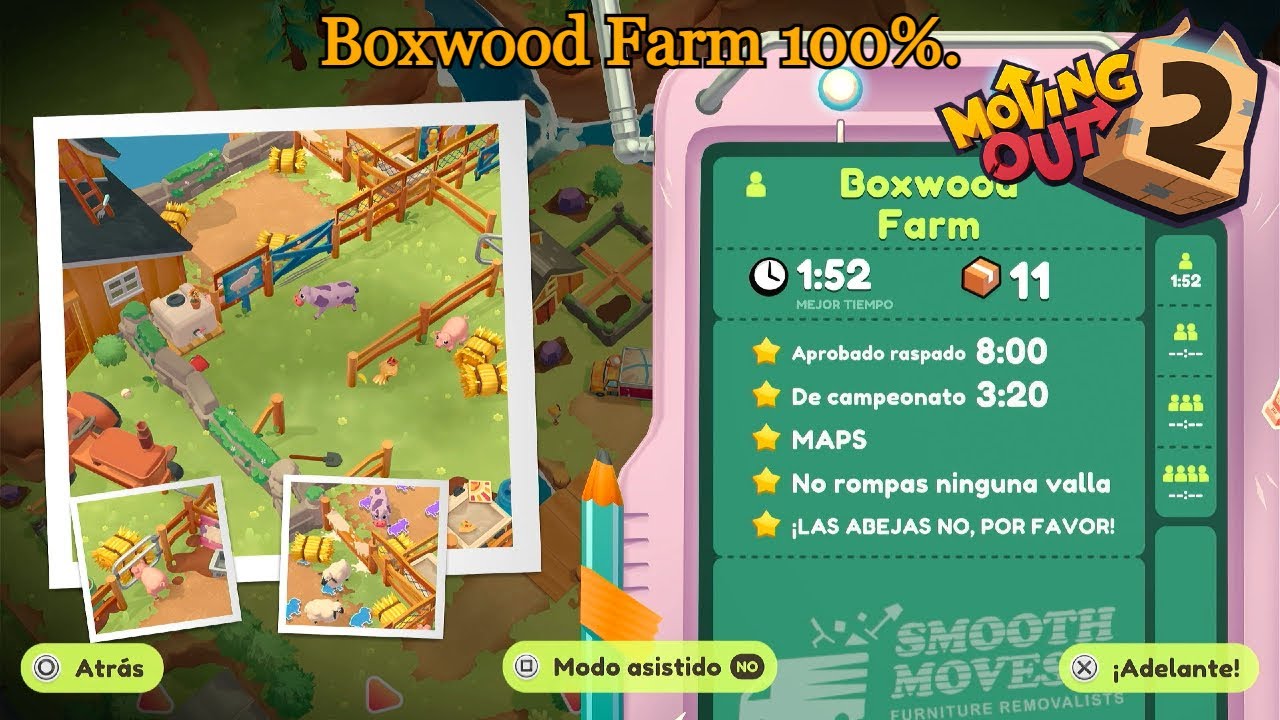 Moving Out 2 | Boxwood Farm al 100% con todos los objetivos.