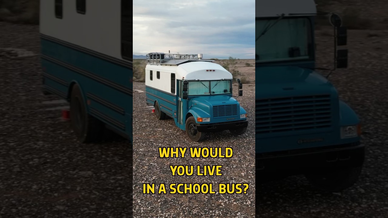 This is why she lives full time in her school bus conversion while traveling the country