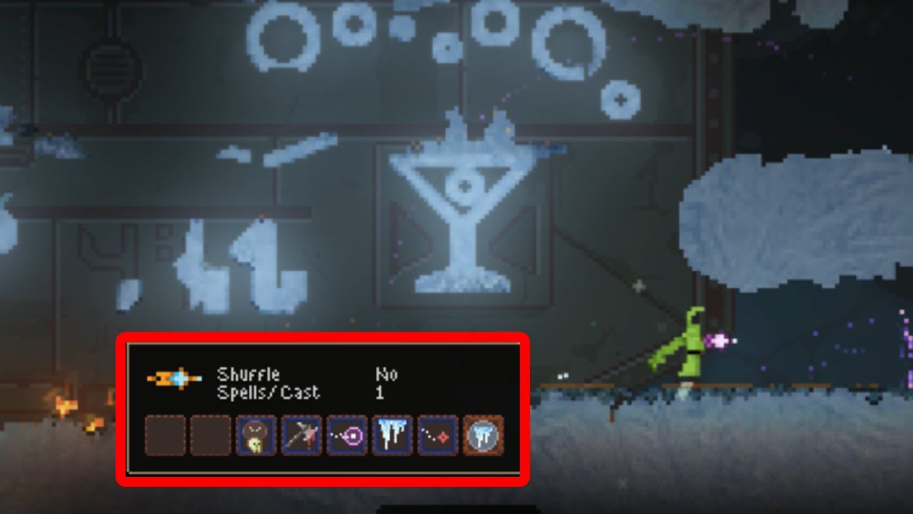noita funny ice wizard build (bad video)
