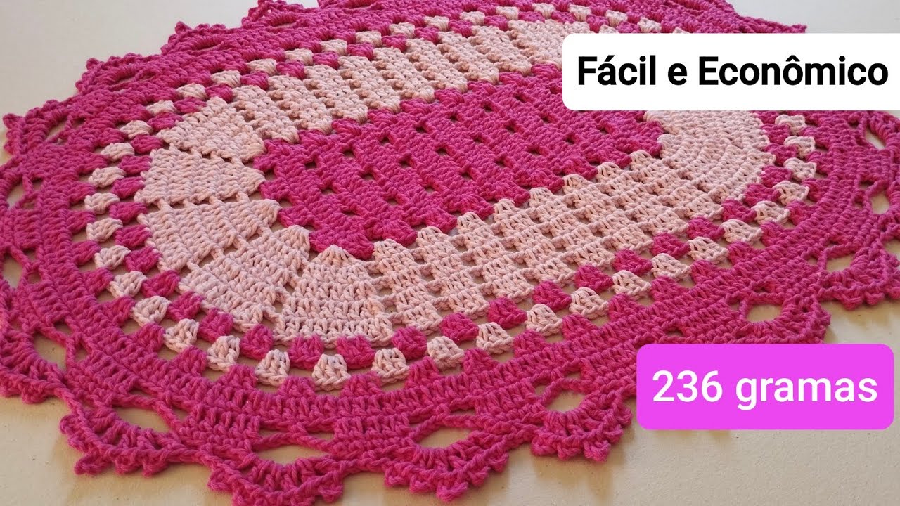 TAPETE OVAL MEGA ECONÔMICO 236 GRAMAS 🧶Passo a Passo 🧶