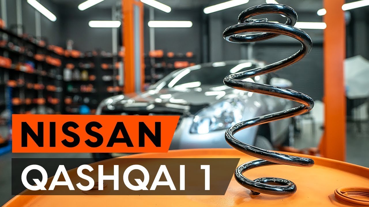 How to change front springs / front coil springs on NISSAN QASHQAI 1 (J10) [TUTORIAL AUTODOC]