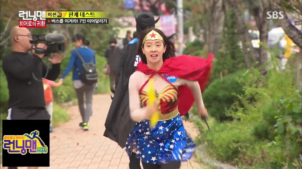 히어로 7인 VS 버스의 대결 @런닝맨 Running man (영웅들의 부활) 141012