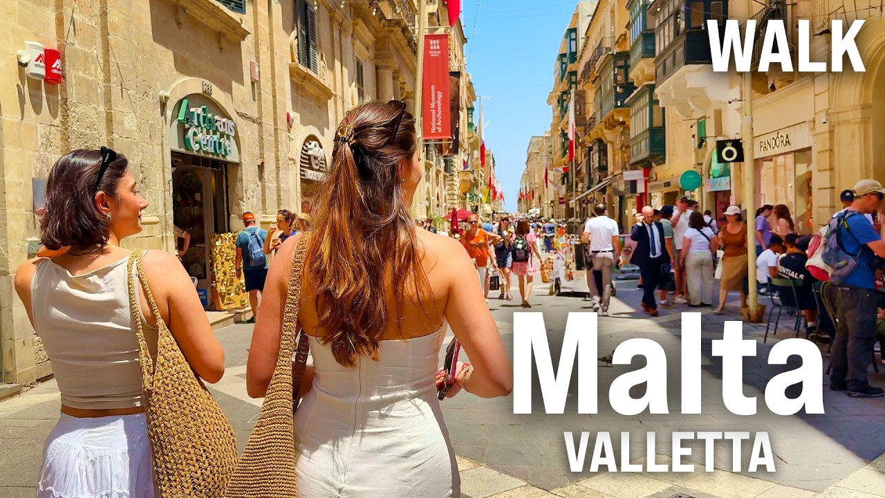 MALTA Walking Tour 2025 | UNESCO World Heritage Site of Valletta with Captions [4K/60fps]