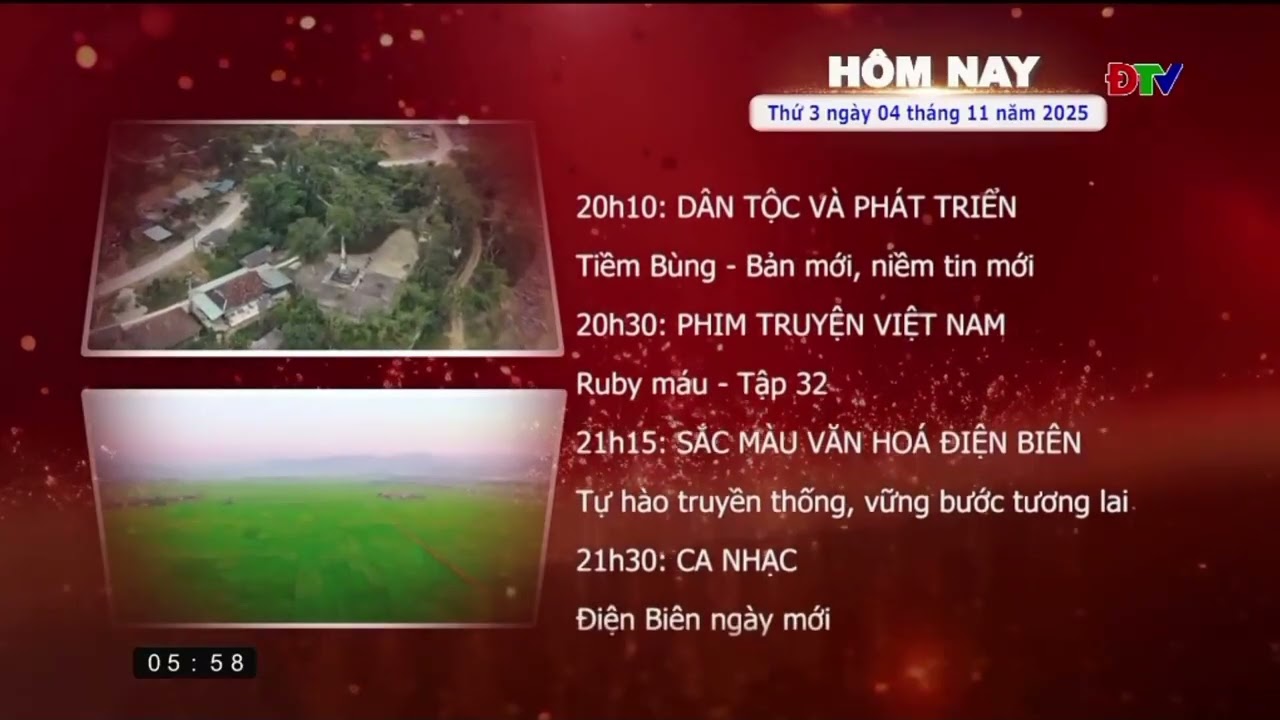 ĐTV Điện Biên - Đài hiệu, GTCT hôm nay (5h57, 4/11/2025)