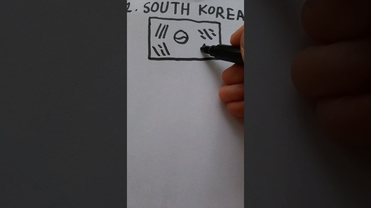 I draw South Korea flag 🇰🇷 #shorts #draw #southkorea #flag #steaguri