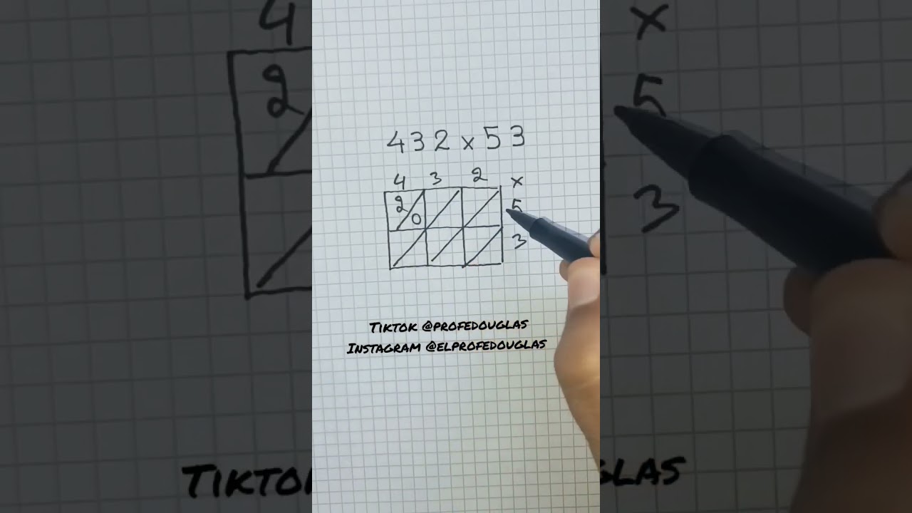multiplicaci&oacute;n m&eacute;todo &Aacute;rabe #matematika #aprender #profedouglas #viral #jesus #shorts #viral #clases