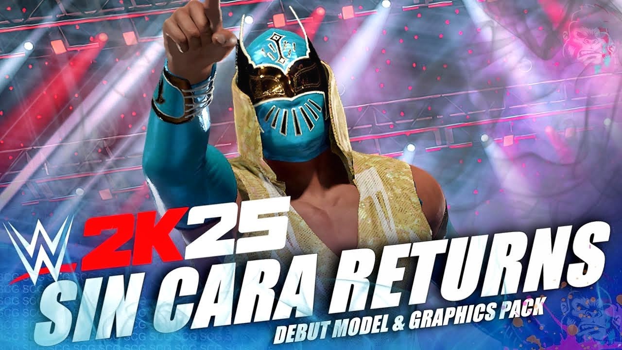 WWE 2K25 Син Кара с темой входа и набором графических эффектов | Новые безумные моды WWE 2K25