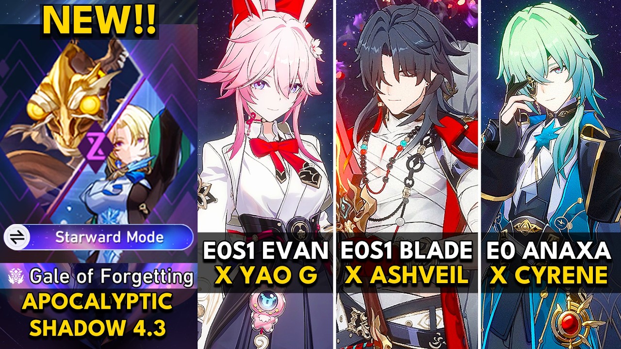 NEW Apocalyptic Shadow 4.3 Starward Mode | E0S1 Evanescia, E0S1 Mortenax Blade, E0 Anaxa | HSR 4.3