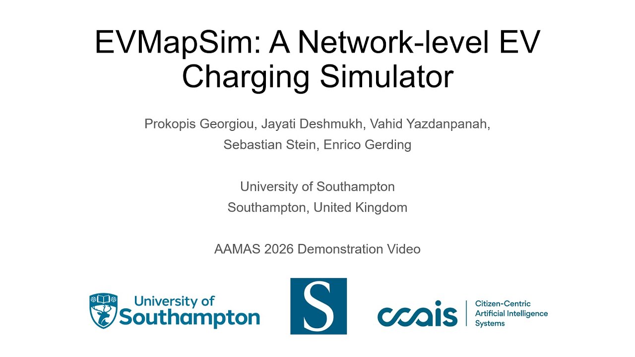 EVMapSim: A Network-level EV Charging Simulator - AAMAS 2026 Demonstration