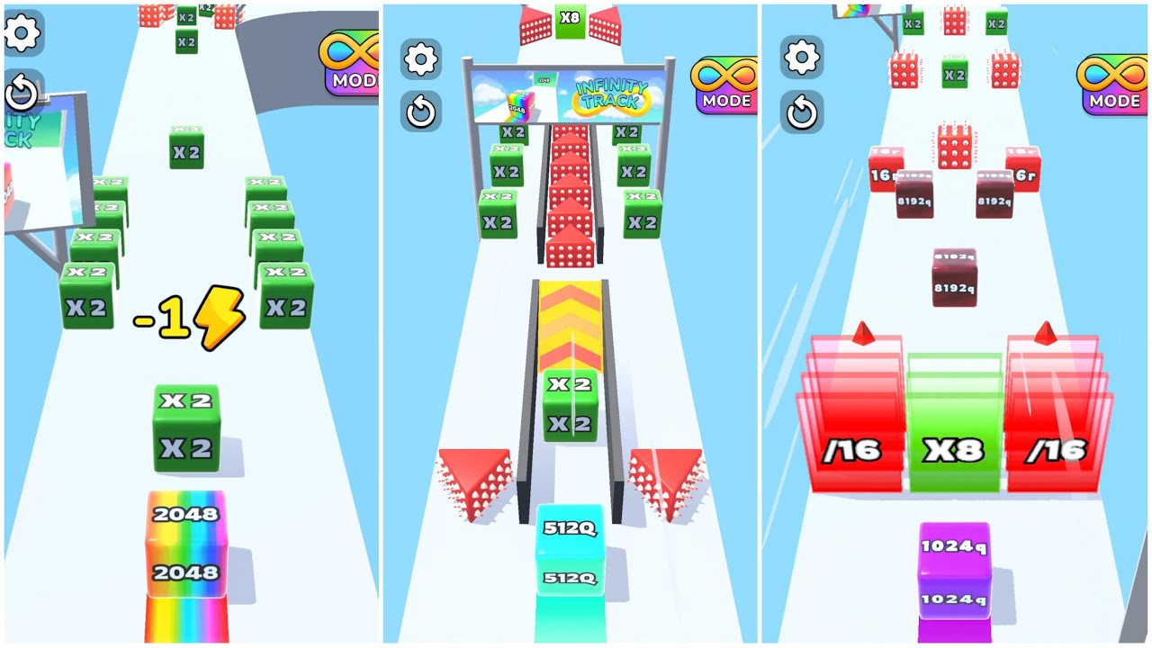 Jelly Run 2048 ULTIMATE Gameplay | 3 Shape Play Showdown! | 2048 To 512r Race