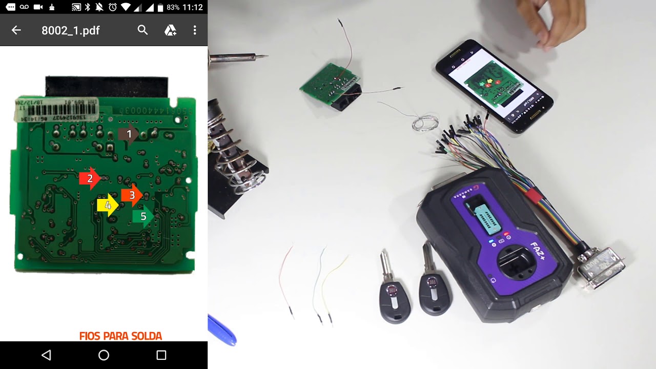 Programação de chaves Fiat - Code 2 via solda na caixinha cinza - FAZ+