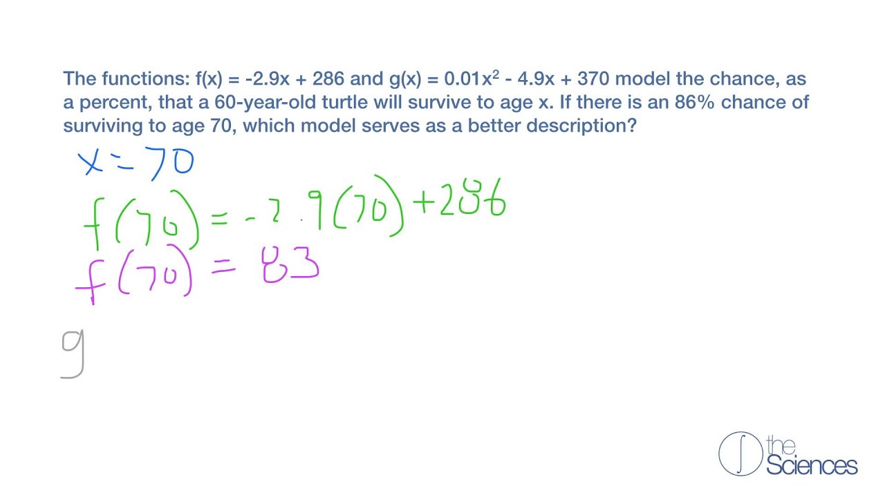 Find function values for functions that model data #14