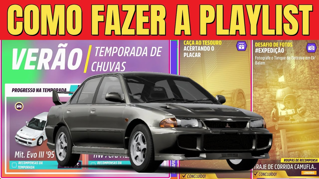 COMO PEGAR O MITSUBISHI LANCER EVO 3 1995 E FAZER A PLAYLIST DE VER&Atilde;O S&Eacute;RIE 55 FORZA HORIZON 5