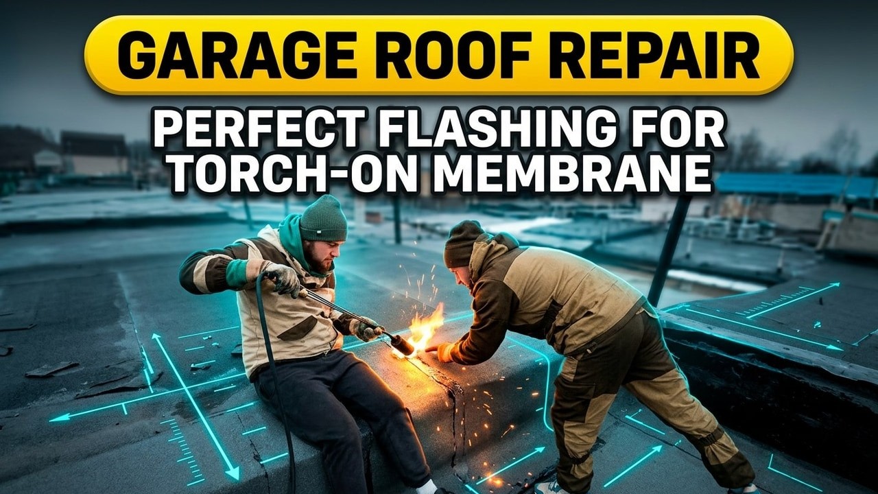 Garage Roof Repair: Perfect Flashing for Torch-On Membrane