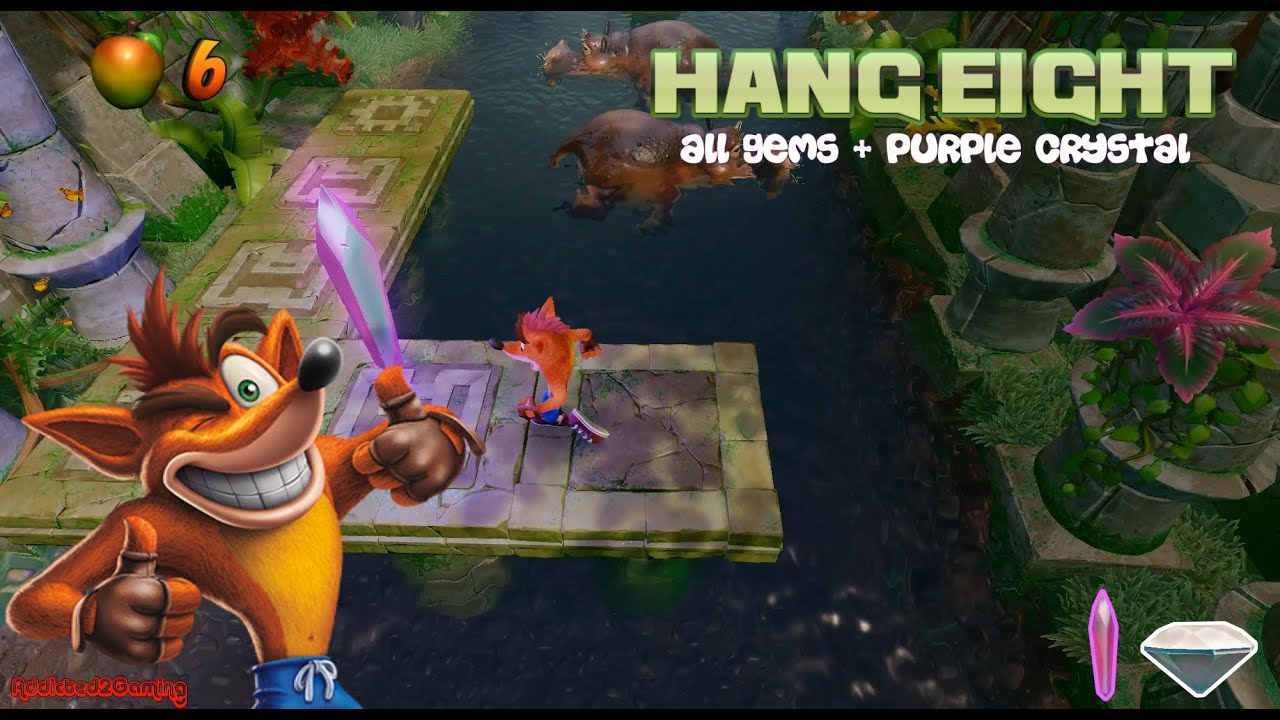Crash Bandicoot 2 N. Sane Trilogy : Gameplay #7 (Hang Eight) - All Gems (Purple/White x2)