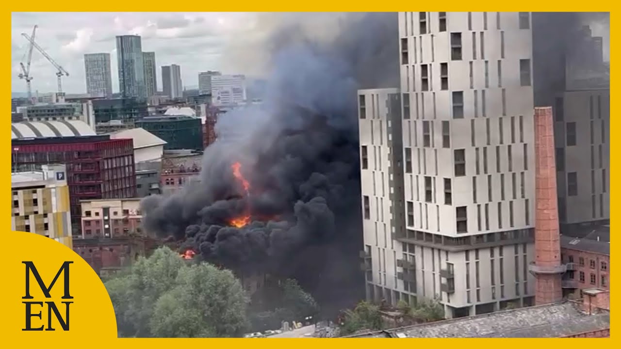 Hotspur press burns in Manchester city centre as fire crews tackle blaze