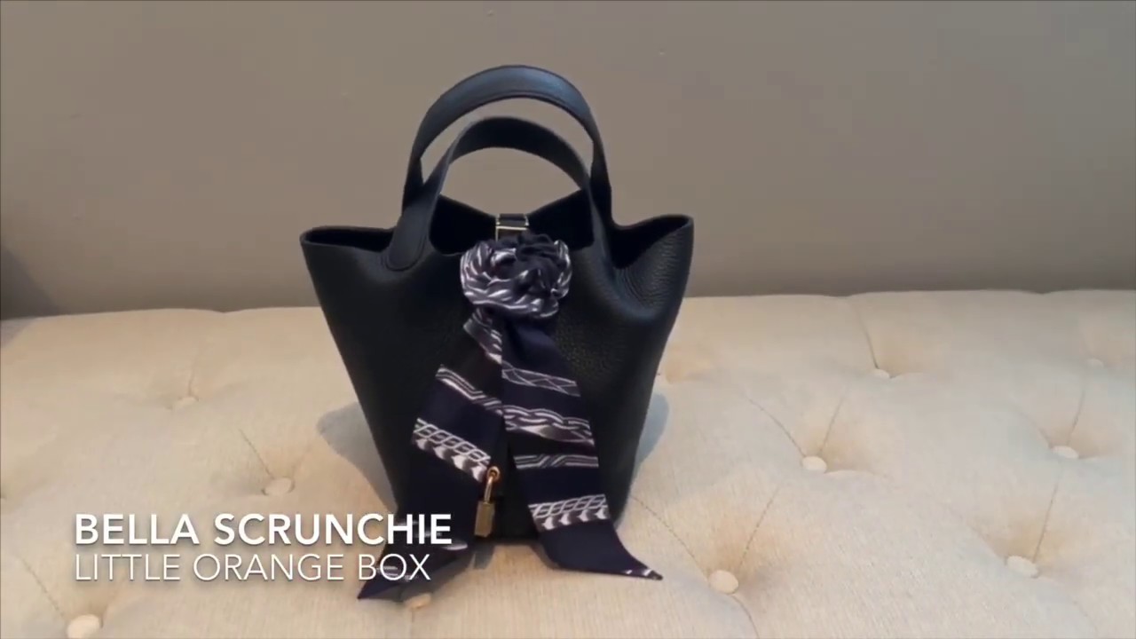 How To Tie A Twilly or Scunchie to a Hermes Picotin // 8 Styles
