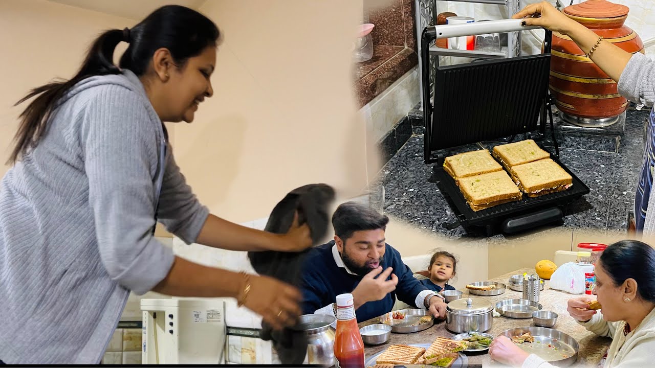 Grill sandwich banai aur pura kitchen bigad gaya aur mummy gussa ho gaye