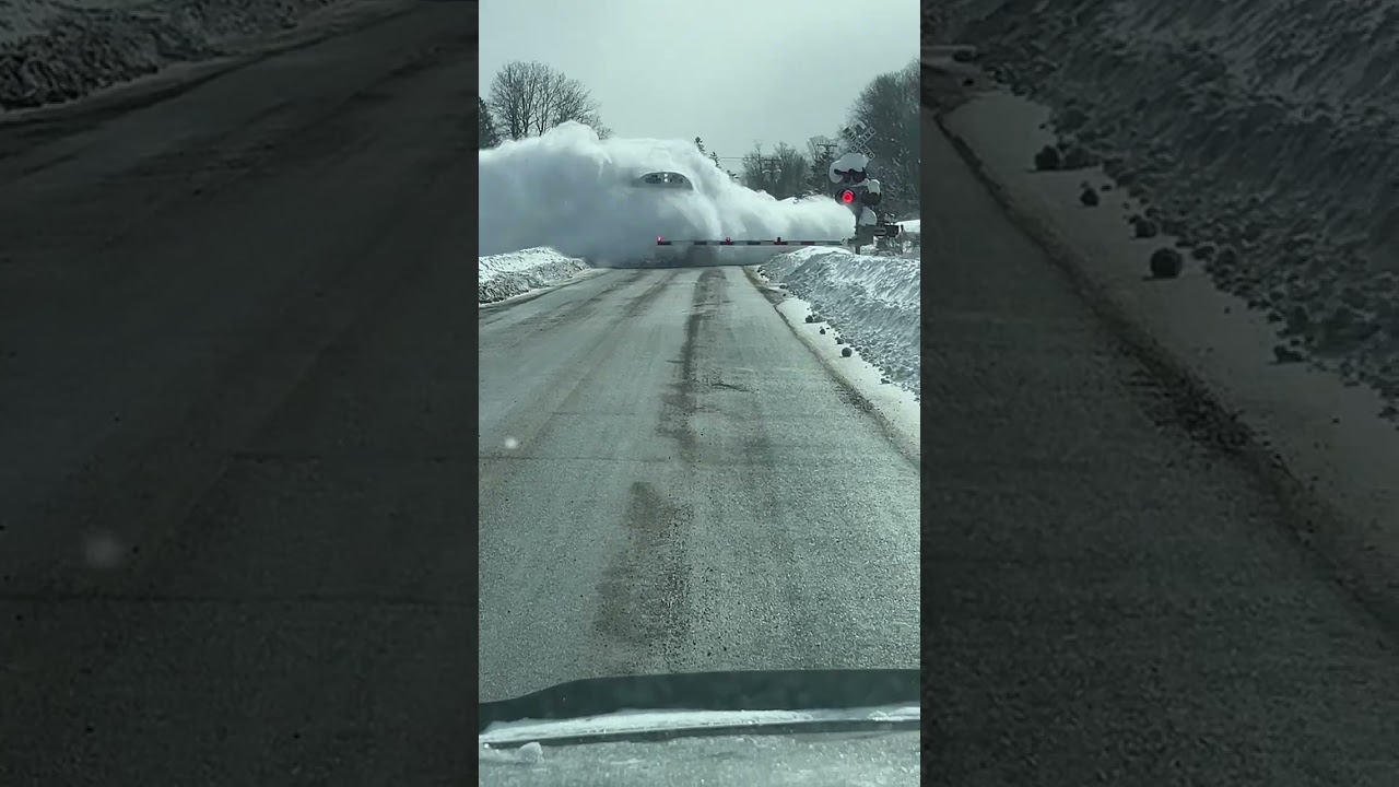 #racheljackson1226 #train #snow #upstateny #snowplow Train plowing through snow in Upstate NY