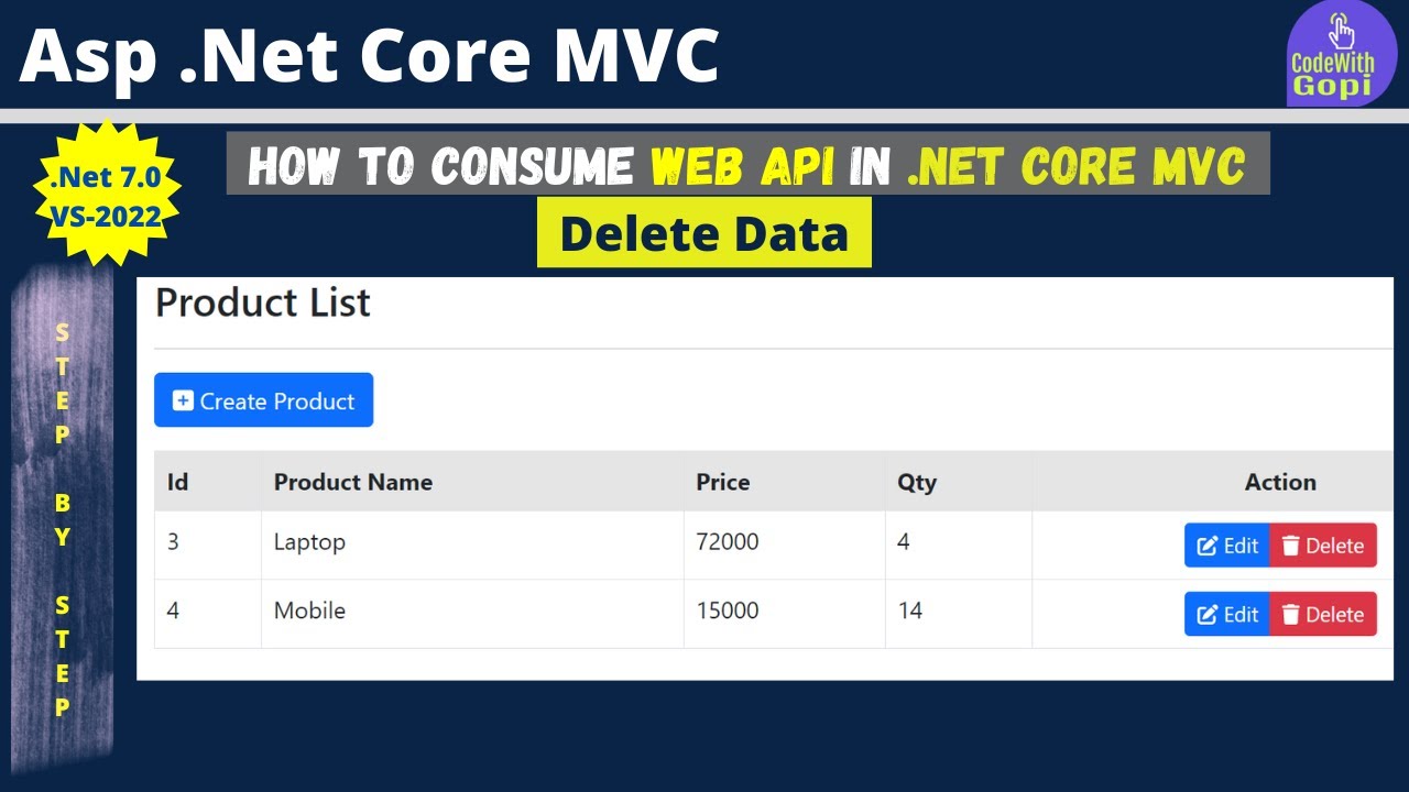 🔌 How to Consume Web API in ASP.NET Core MVC | 📡 Consuming Web API | ASP.NET Web API | Delete Data