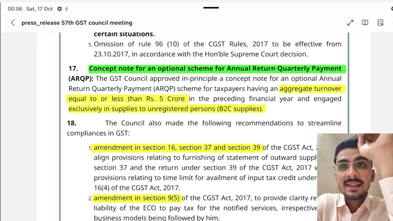 57th GST council meeting series 08  ARQP