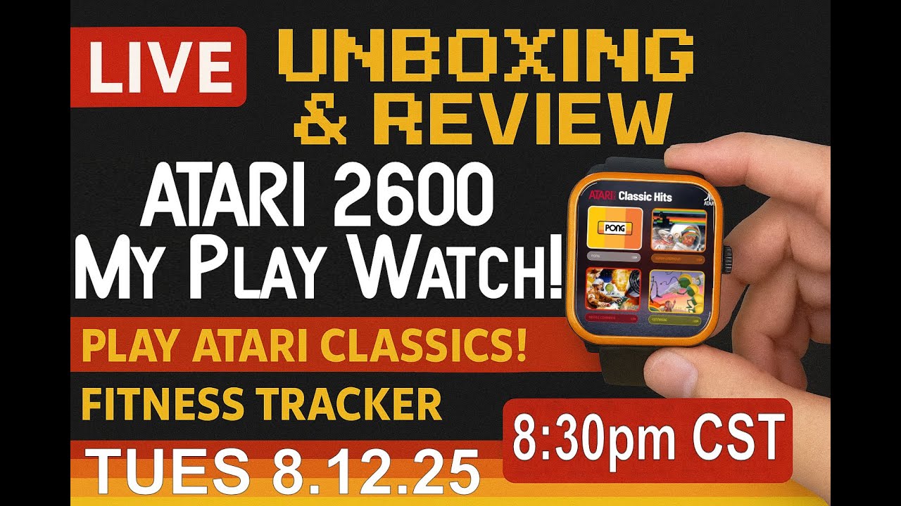 🎮 LIVE! UNBOXING & REVIEW!! the Atari 2600 My Play Watch — Retro Gaming on Your Wrist!