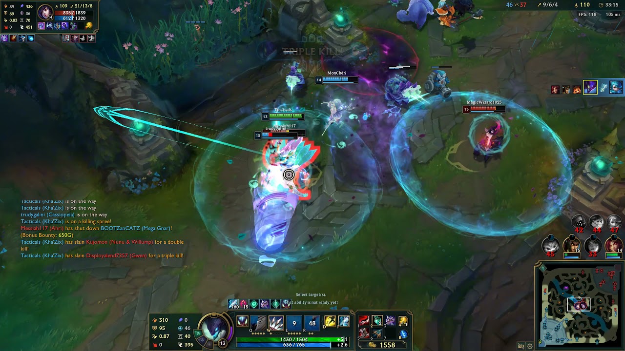 League of Legends Quadra Kill (Kha'Zix Gameplay)
