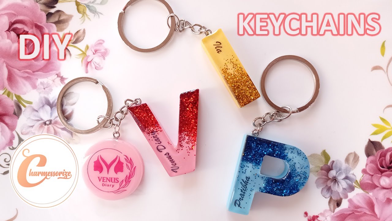 DIY Epoxy Resin Craft and Accessories | Customized Letter Keychain with Names and Glitters
