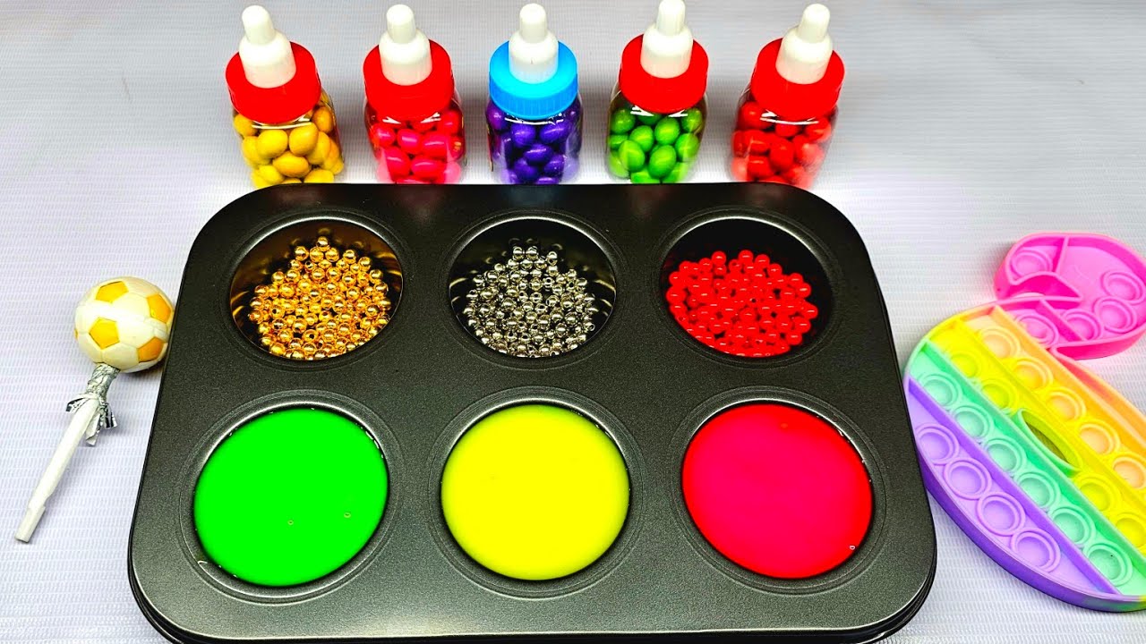 🌈 Satisfying Video | DIY Slime Balls & Colorful Beads Mixing | Real ASMR Unboxing Sounds