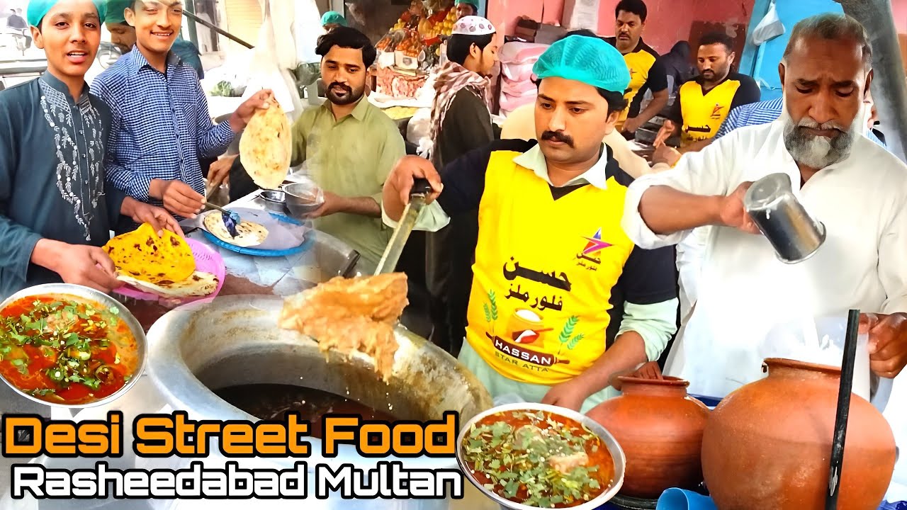 Desi Street Food Rasheedabad Multan | Saag  Paratha in Multan | Beef Nihari & Beef Paye