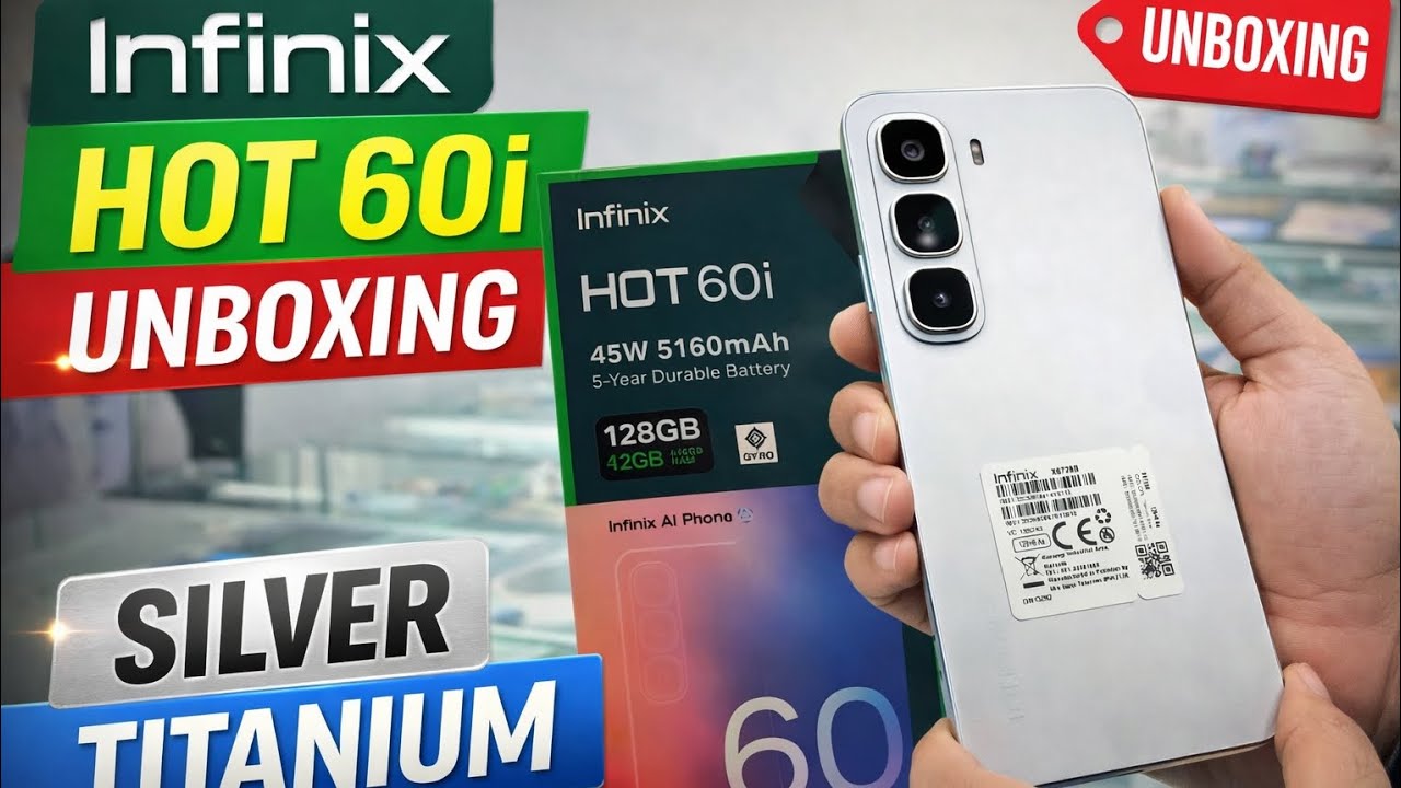 Infinix Hot 60i Unboxing & First Impression | Silver Titanium Color