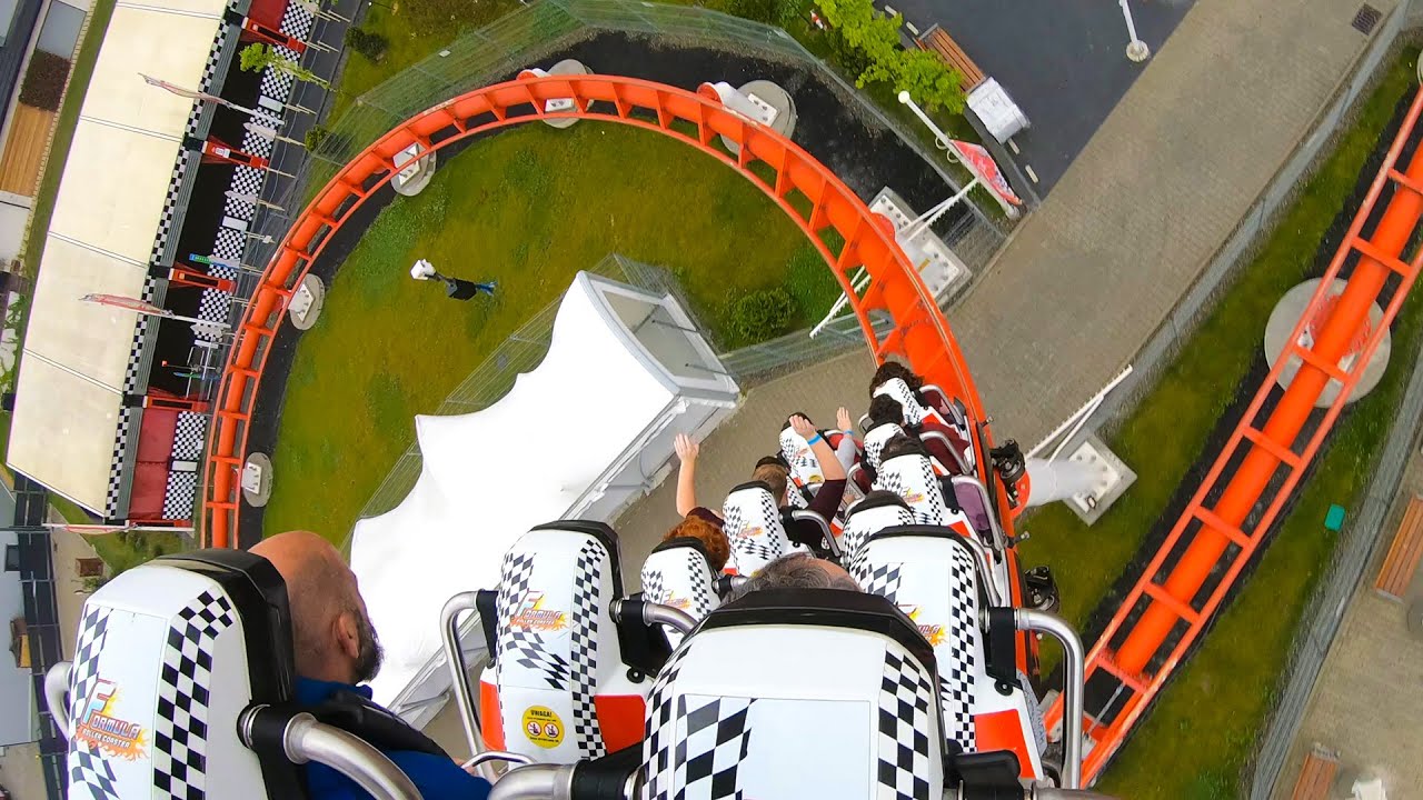 Formula 1 Themed Roller Coaster! Front Seat Multi-Angle 4K POV Energylandia Poland