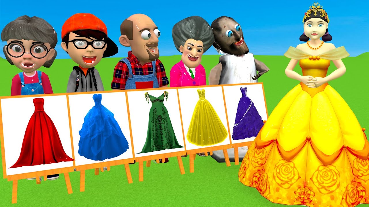 Scary Teacher 3D vs Squid Game Choose Beautiful Princess Dress vs Dressing Room 5 Times Challenger