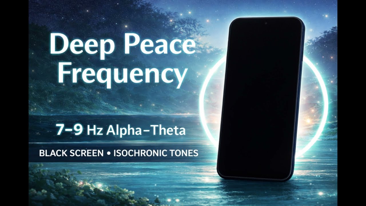 Deep Peace Frequency  7–9 Hz Alpha–Theta  Black Screen Isochronic Tones