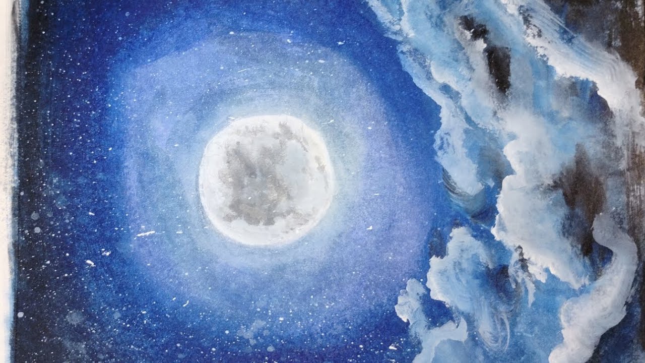 How to paint moon 🌝./Acrylic Painting. Beginner level #moon moon