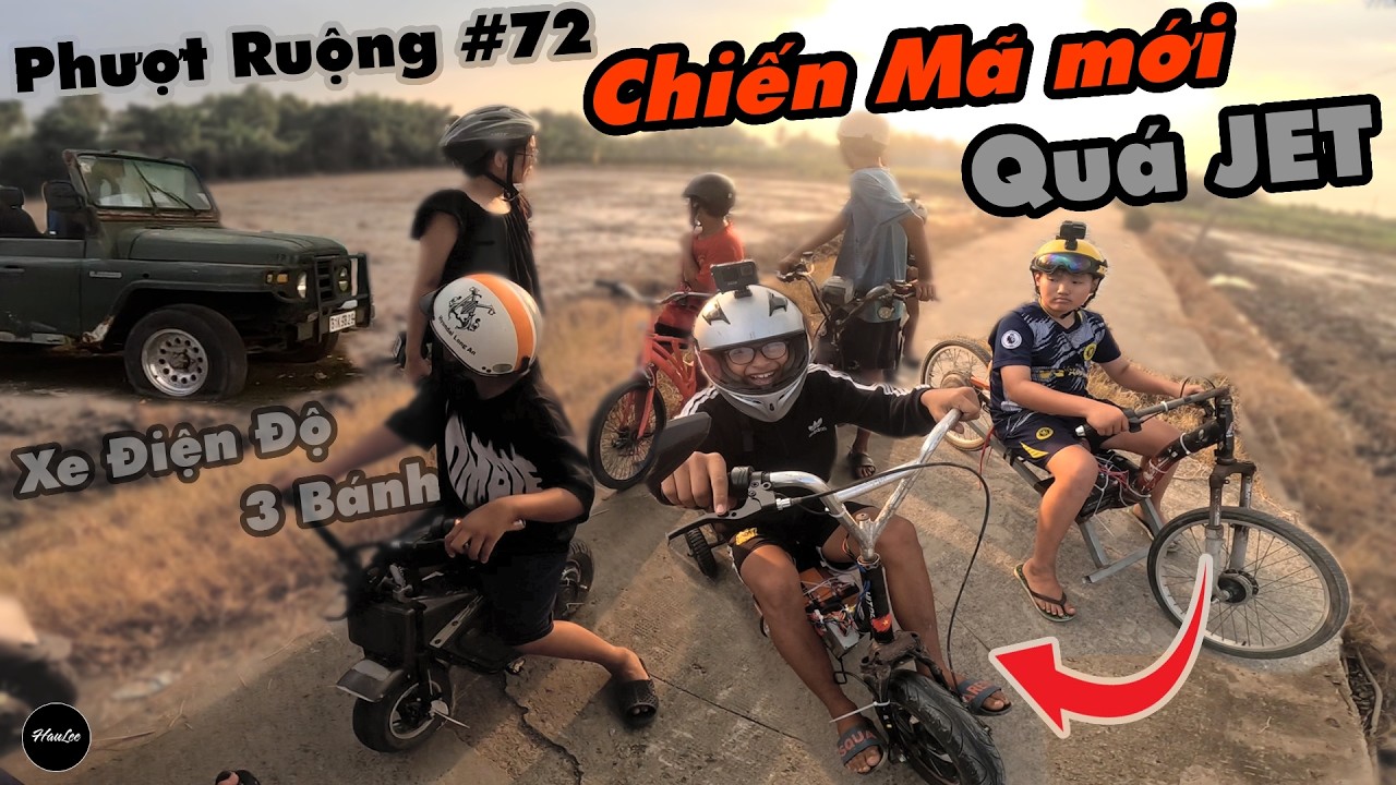 Phượt Ruộng 72 - Độ Si&ecirc;u Chiến M&atilde; JET JET Điện Độ 3 b&aacute;nh cho AE Racing Boy khiến Người d&acirc;n Bất Ngờ