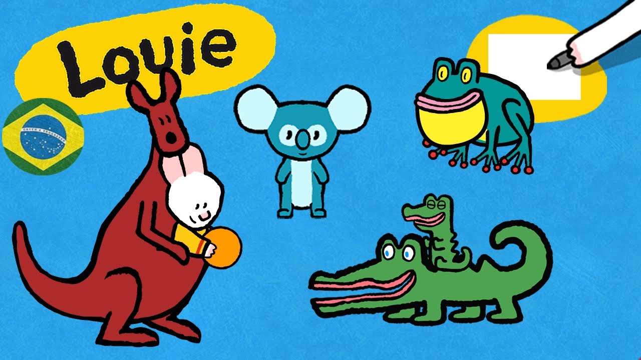 Louie, desenhe me 🎨 ✐ Louie, desenhe me Animais da Austrália ✐ | Desenhos animados para crianças