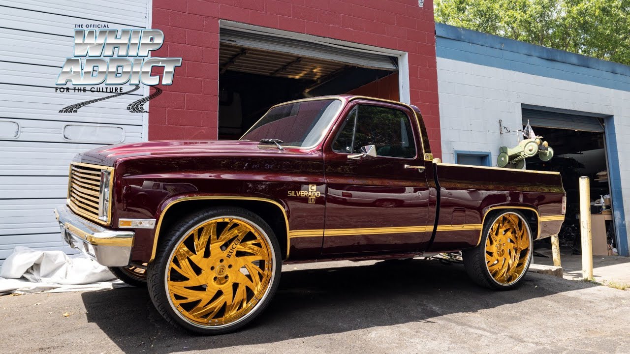 FOR SALE: $55K Kandy Red Chevrolet Silverado C10 Short Bed on Gold 28s, Custom Interior, 6.0 LS