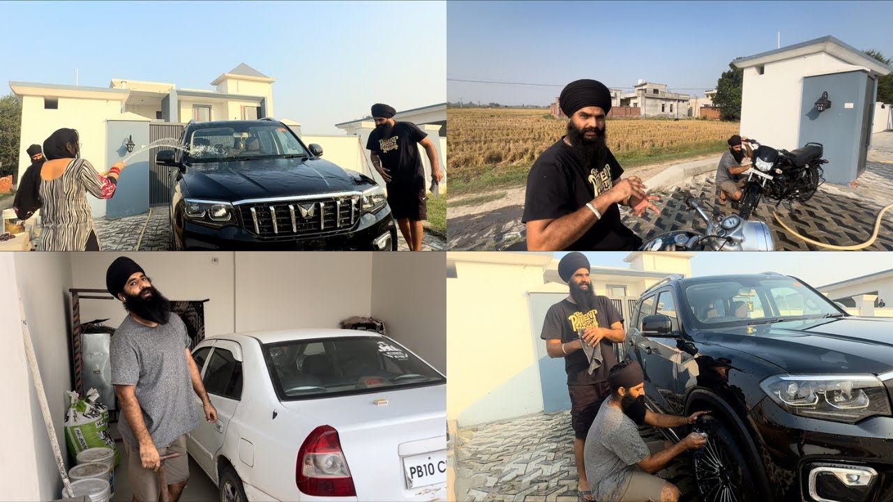 aj dho dite ghrde sare sand car wash krn ch manjit ne hlp kiti 🙂