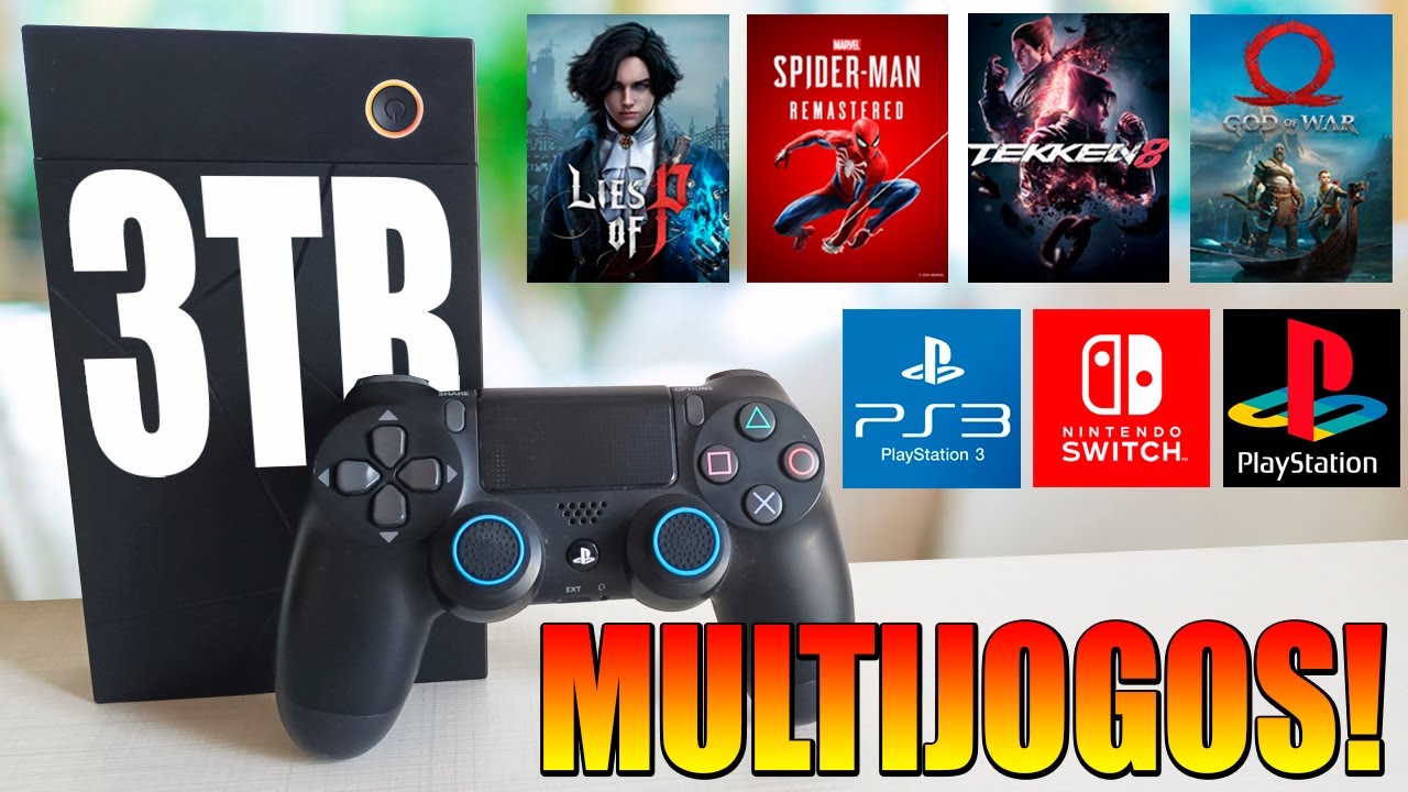 Novo HD 3TB Lotado de JOGOS de V&aacute;rios Videogames! O MAIS ATUALIZADO! &Eacute; s&oacute; Plugar e Jogar!