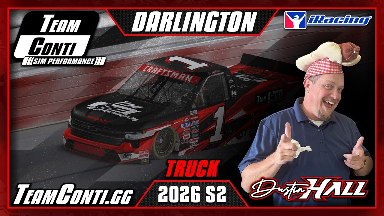 Team Conti Sim Performance | Руководство по трассе в iRacing | Гонка NASCAR Truck at Darlington