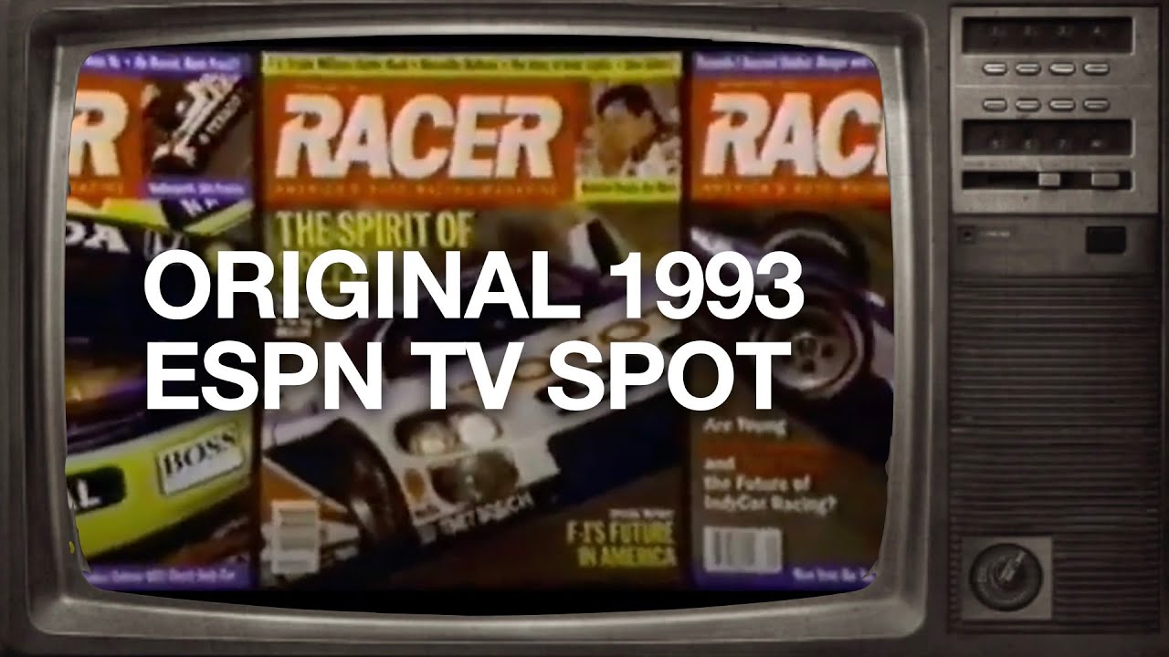 Racer Magazine TV commercial 1993 as part of new ESPN partnership