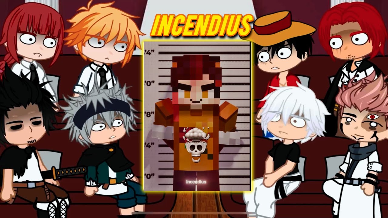 Anime Characters react to INCENDIUS + HamoodeG || Minecraft || Gacha react 🇧🇷🇺🇸