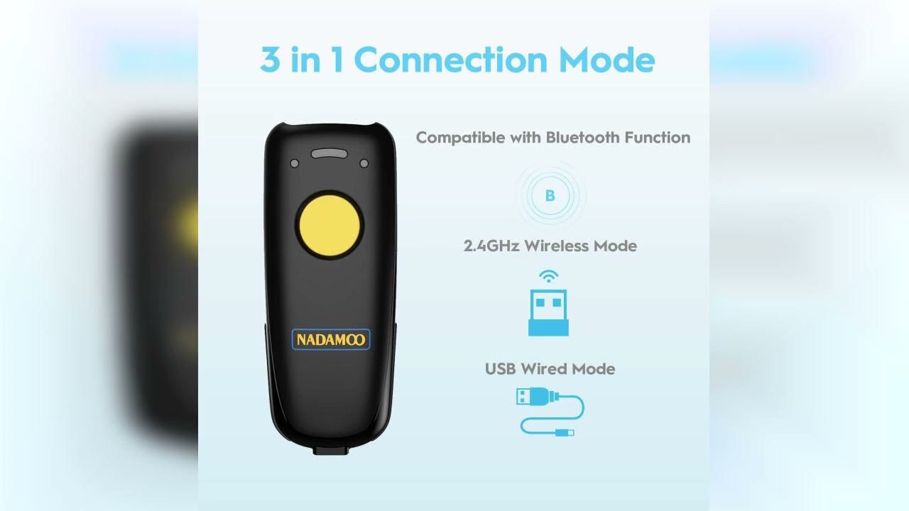 Review: NADAMOO 2D Wireless Barcode Scanner Compatible with Bluetooth, Portable USB 1D 2D QR C...