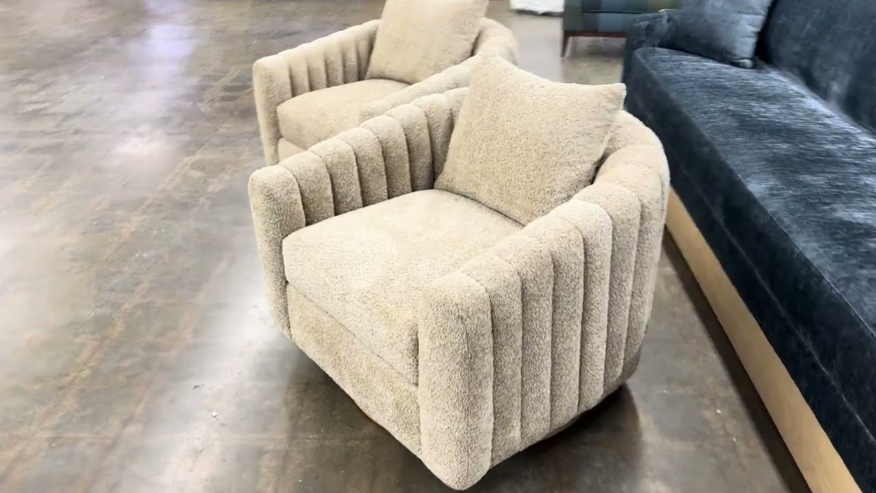 Amazing camel Boucle battle swivel chairs 