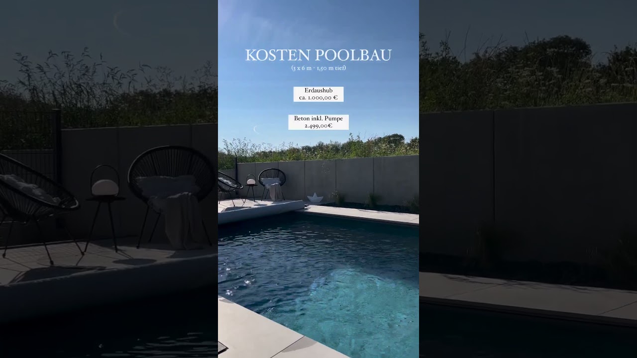 Kosten Poolbau volle Kostenkalkulation f&uuml;r gro&szlig;en Pool Kosten Pool bauen #poolbau #poolkosten