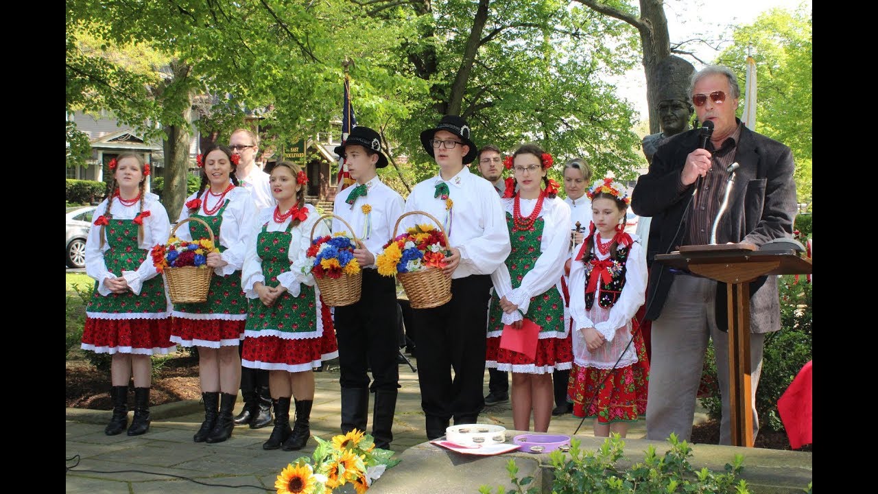 Boze cos Polske and God Bless America at John Paul II bust dedication
