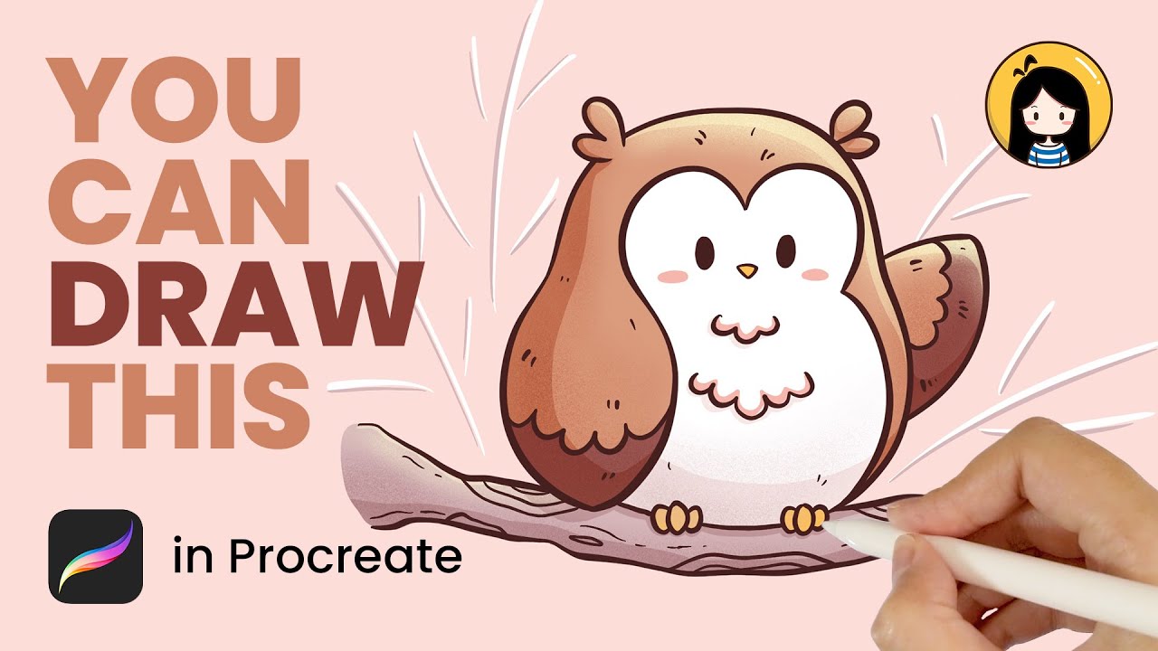How to Draw a Cute Owl in Procreate | Easy Tutorial for Beginners | Cute Drawing Ideas