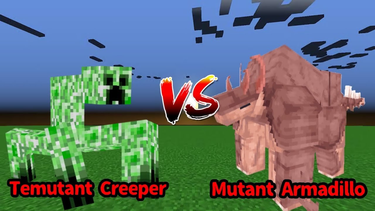 Temutant Creeper vs Mutant Armadillo | Minecraft Mob Battle