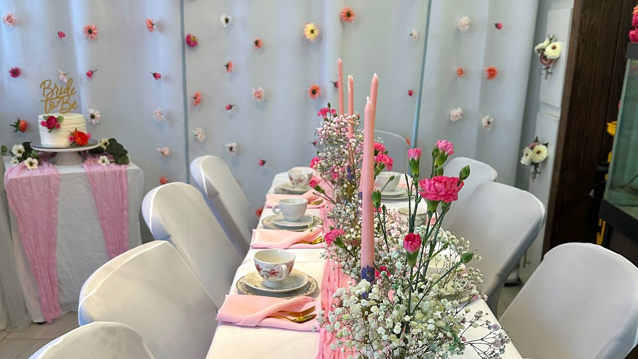 Bridal Shower DIY for my sister-in-law ! ☺️ #diy #bridalshower #teaparty #bridetobe #flowerdecor